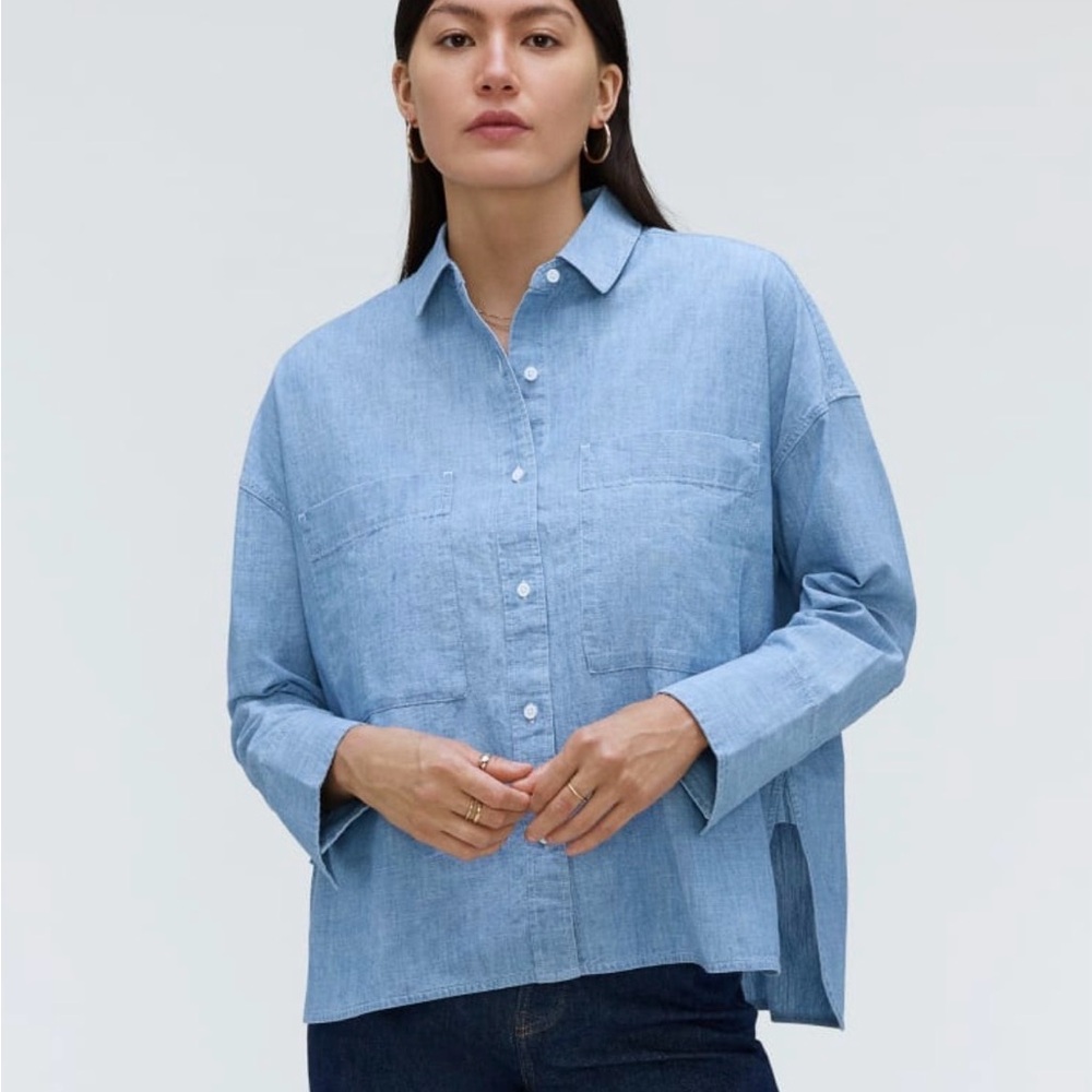 Everlane Light Blue Denim Button-Up Shirt